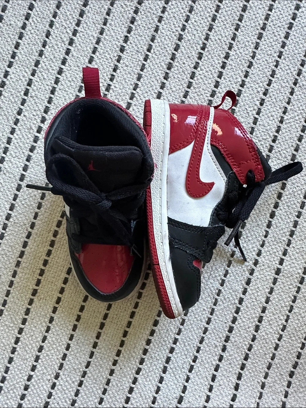 Nike Jordan Kids Black White Red High-Top Sneakers